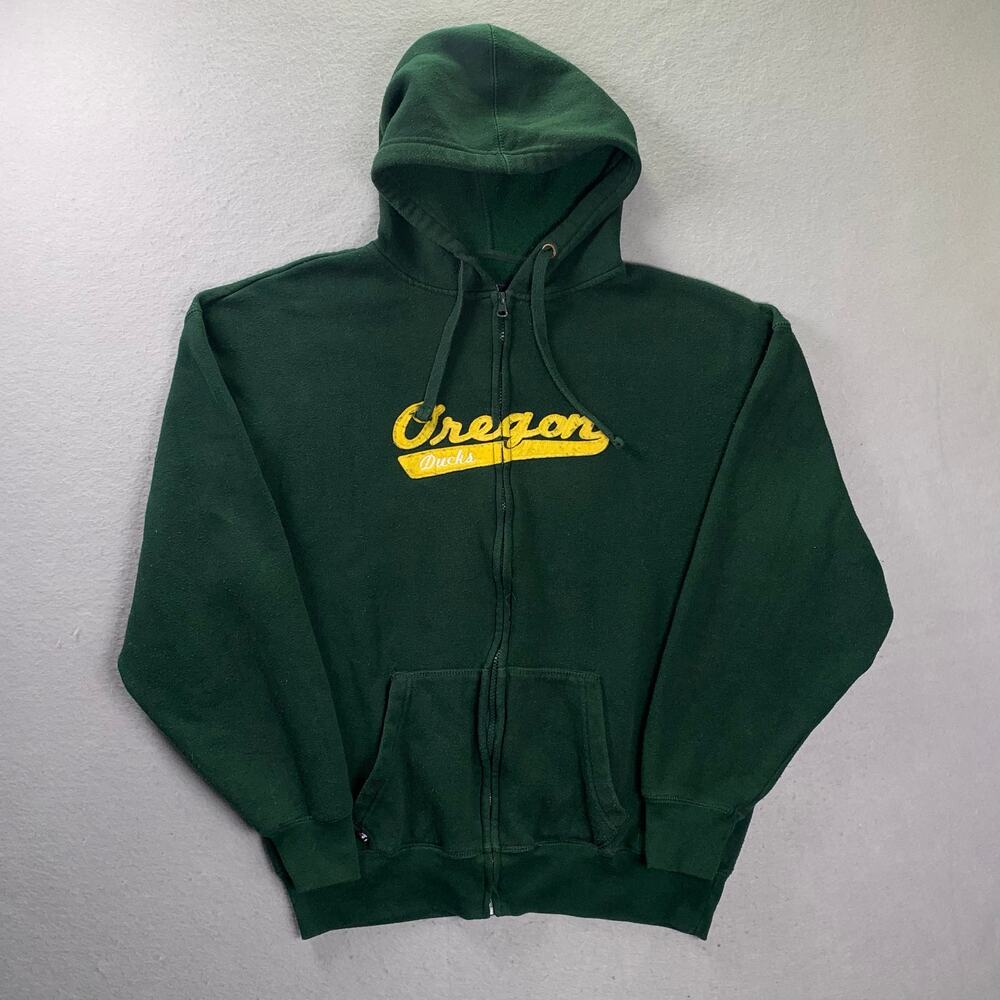 Vintage J. America Oregon Ducks Hoodie Men’s XL Green NCAA Zip Up Sweatshirt